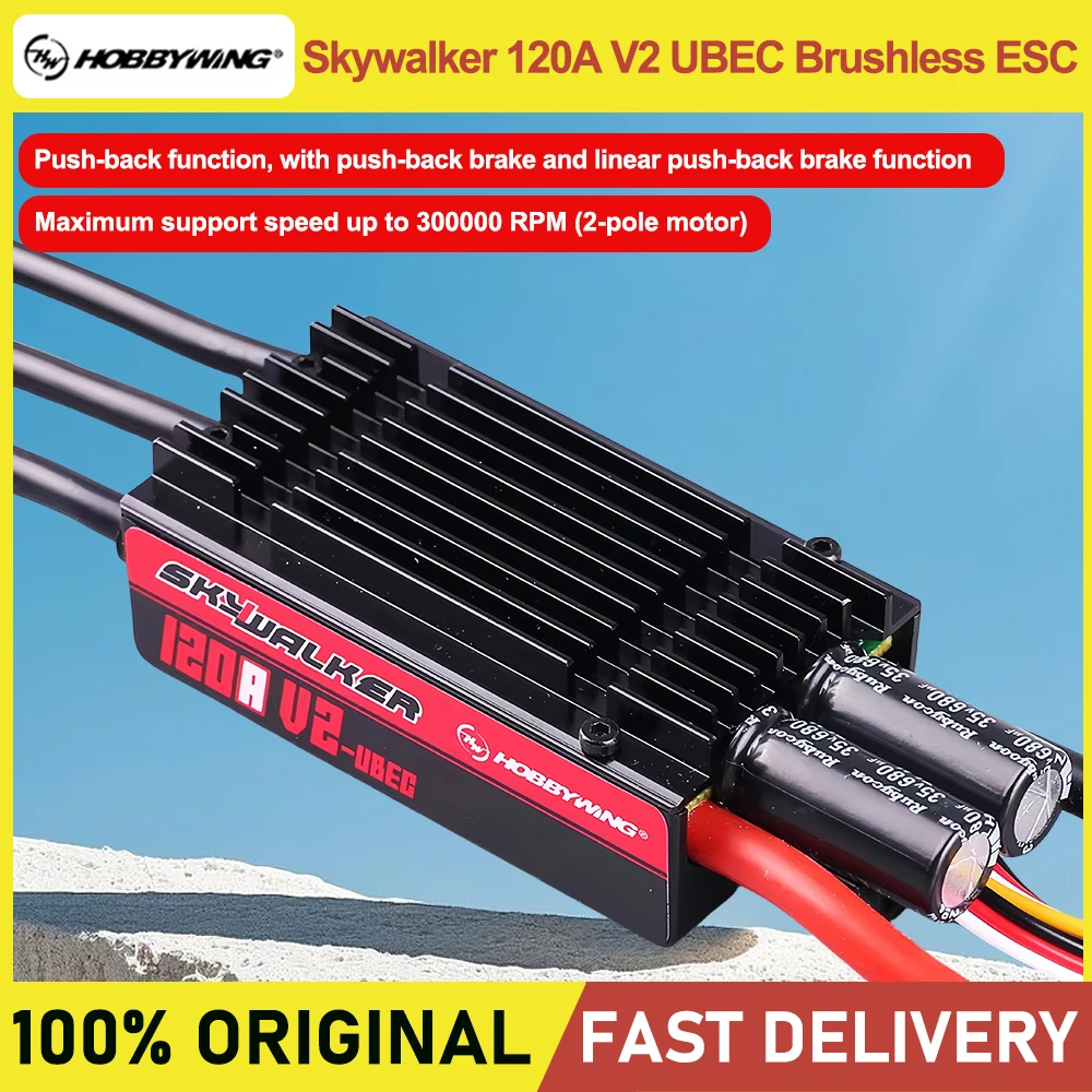 Hobbywing 120a V2 Ubec Skywalkerbrushless Esc With Backpropulsion Adopting A 32-bit Control Core, Operating At A Frequency Of Up
Hobbywing 120a V2 Ubec Skywalkerbrushless Esc With Backpropulsion Adopting A 32-bit Control Core, Operating At A Frequency Of Up