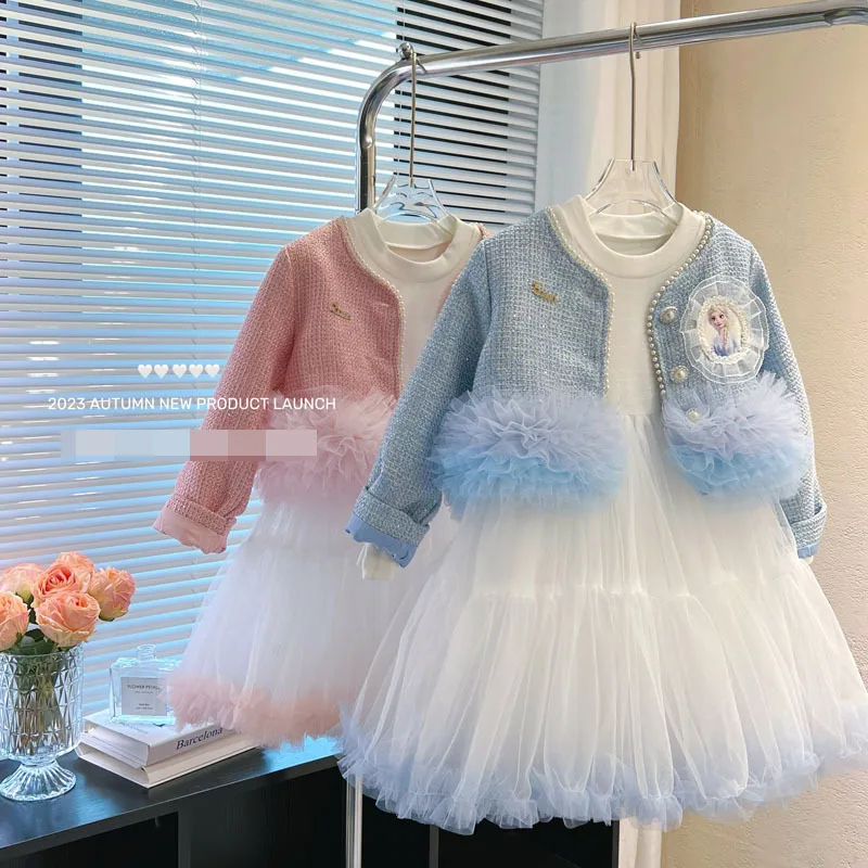 Girls' Long Sleeved Pearl Button Print Coat+Gradient Tutu Dress Frozen Children's Two-piece Set Sweet Cute Children's Clothing
Girls' Long Sleeved Pearl Button Print Coat+Gradient Tutu Dress Frozen Children's Two-piece Set Sweet Cute Children's Clothing