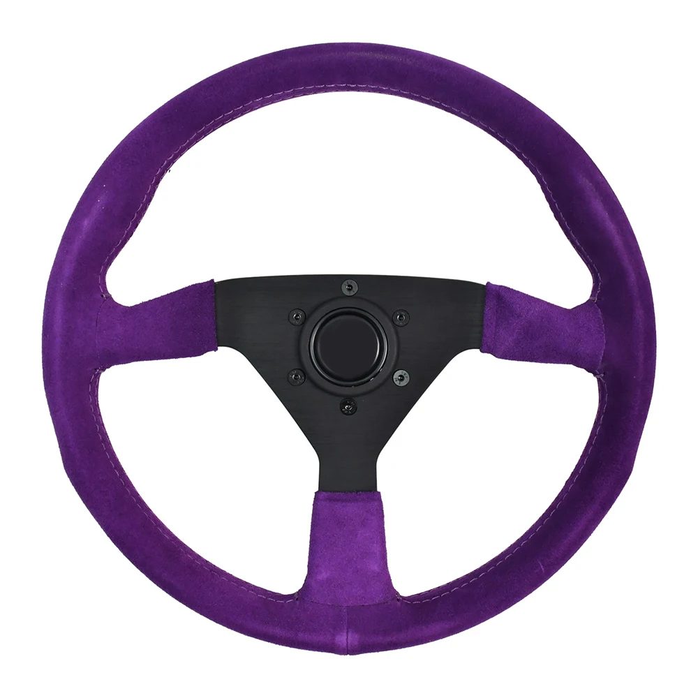 14 Inch No Hole Flat Bracket Racing Steering Wheel 40mm Deep Drift Simulation Steering Wheel with Purple Suede Leather
14 Inch No Hole Flat Bracket Racing Steering Wheel 40mm Deep Drift Simulation Steering Wheel with Purple Suede Leather
