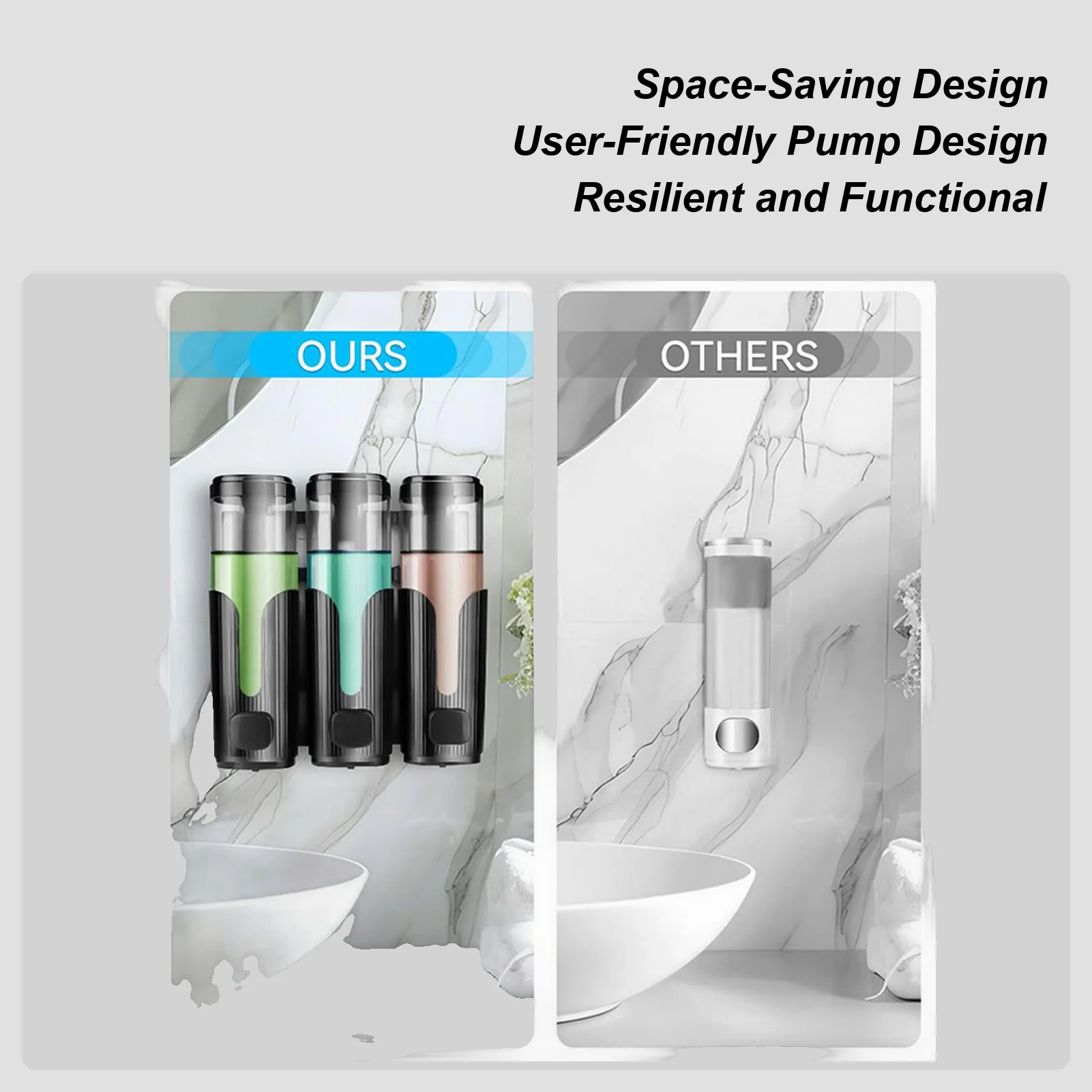 Настенный дозатор мыла, многоразовый, ручной, 3 бутылки, герметичный дозатор мыла, настенное крепление для ванной комнаты, для шампуня-кондиционера
Настенный дозатор мыла, многоразовый, ручной, 3 бутылки, герметичный дозатор мыла, настенное крепление для ванной комнаты, для шампуня-кондиционера