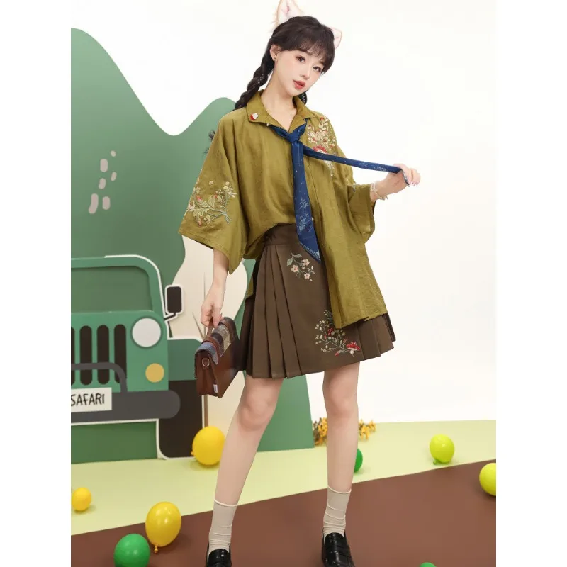 Improved Ming Style Hanfu Women New Horse Face Skirt Set New Chinese Style Summer Daily Outfit
Improved Ming Style Hanfu Women New Horse Face Skirt Set New Chinese Style Summer Daily Outfit