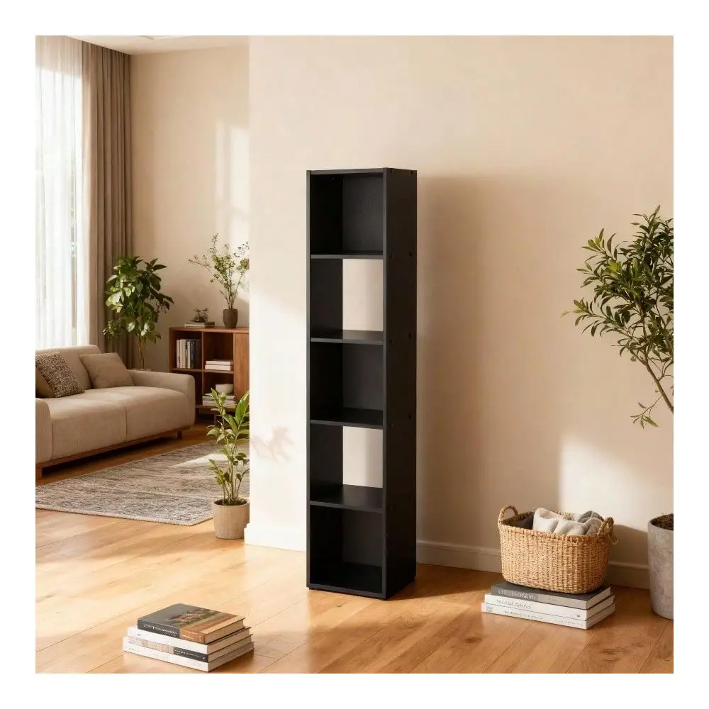 Vertical Storage Organizer Shelf, Black, SpaceSaving Bookcase For Bedroom, Living Room, Office
Vertical Storage Organizer Shelf, Black, SpaceSaving Bookcase For Bedroom, Living Room, Office