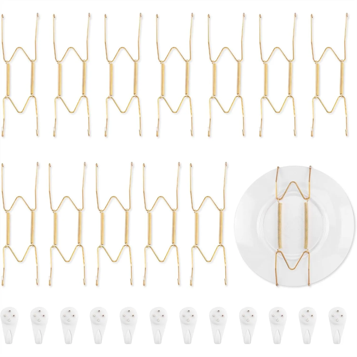 Stainless Steel Plate Hangers for Wall - 12 Pack, Invisible Heavy Duty Wire Plate Holder with Hooks for 8-10 inch Art Plates
Stainless Steel Plate Hangers for Wall - 12 Pack, Invisible Heavy Duty Wire Plate Holder with Hooks for 8-10 inch Art Plates