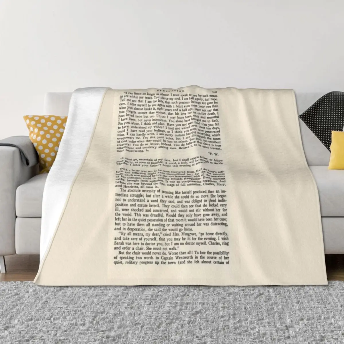 Persuasion by Jane Austen - Captain Wentworth: I am half agony, half hope. - vintage book page Throw Blanket
Persuasion by Jane Austen - Captain Wentworth: I am half agony, half hope. - vintage book page Throw Blanket