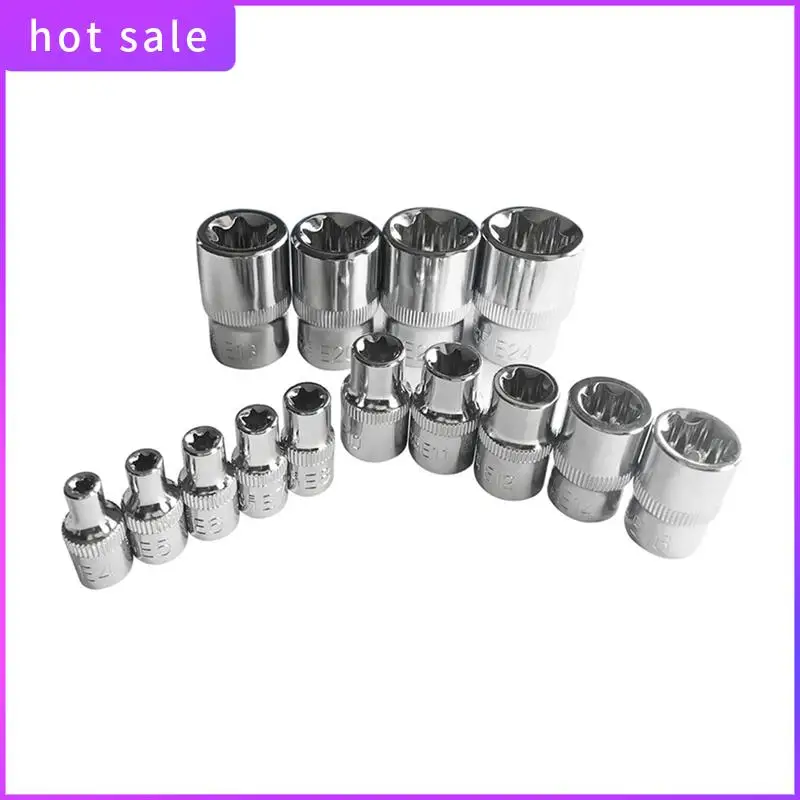 Torx Socket Set Parts Tamper Proof Torx Star Bit Torque Female E-Socket Set E4-E24 1/4 Inch 3/8 Inch 1/2 Inch Drive 14Pcs
Torx Socket Set Parts Tamper Proof Torx Star Bit Torque Female E-Socket Set E4-E24 1/4 Inch 3/8 Inch 1/2 Inch Drive 14Pcs