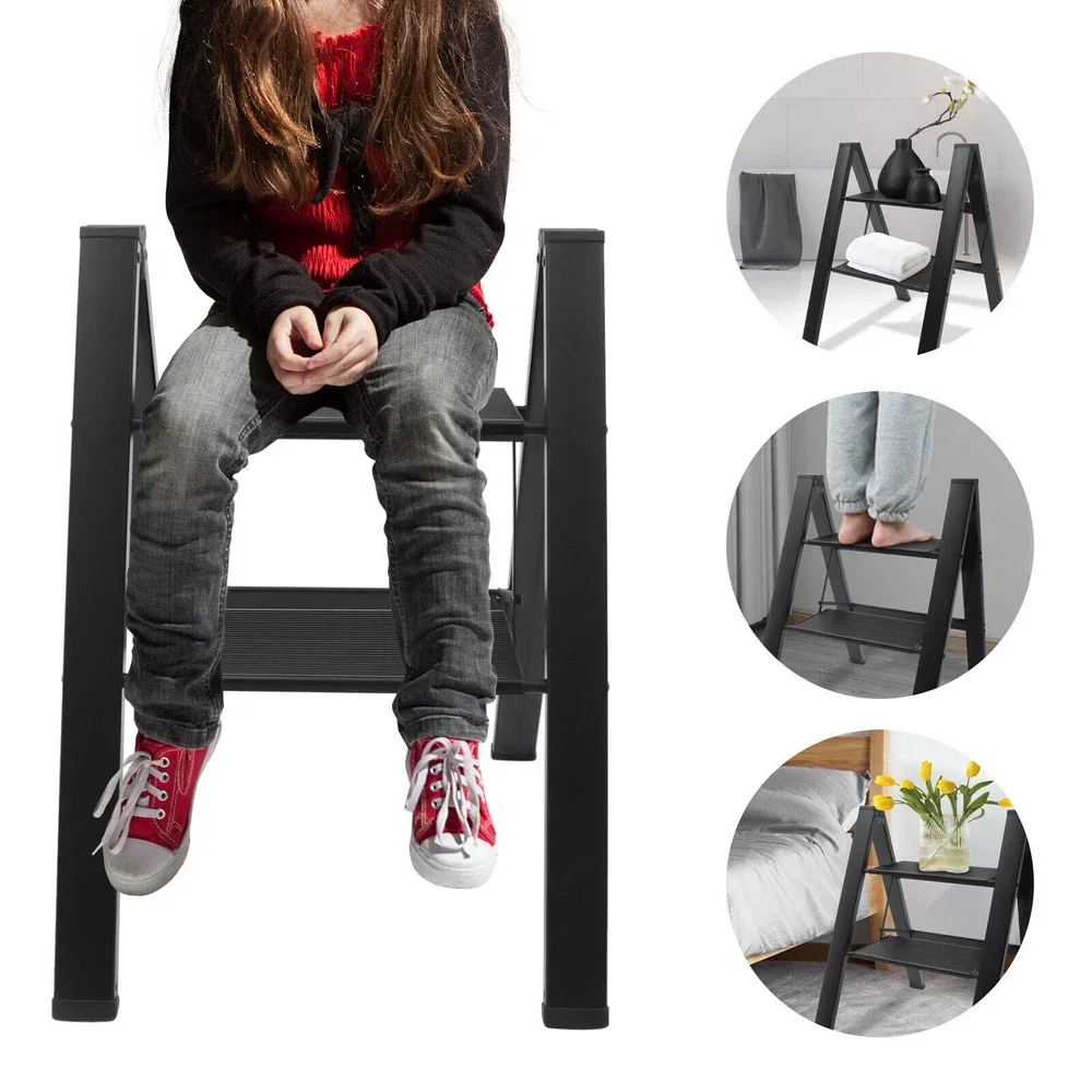 2 Step Ladder, Multifunctional Aluminuml Folding Step Stools, With Anti-Slip Sturdy and Wide Pedal,Space-saving
2 Step Ladder, Multifunctional Aluminuml Folding Step Stools, With Anti-Slip Sturdy and Wide Pedal,Space-saving