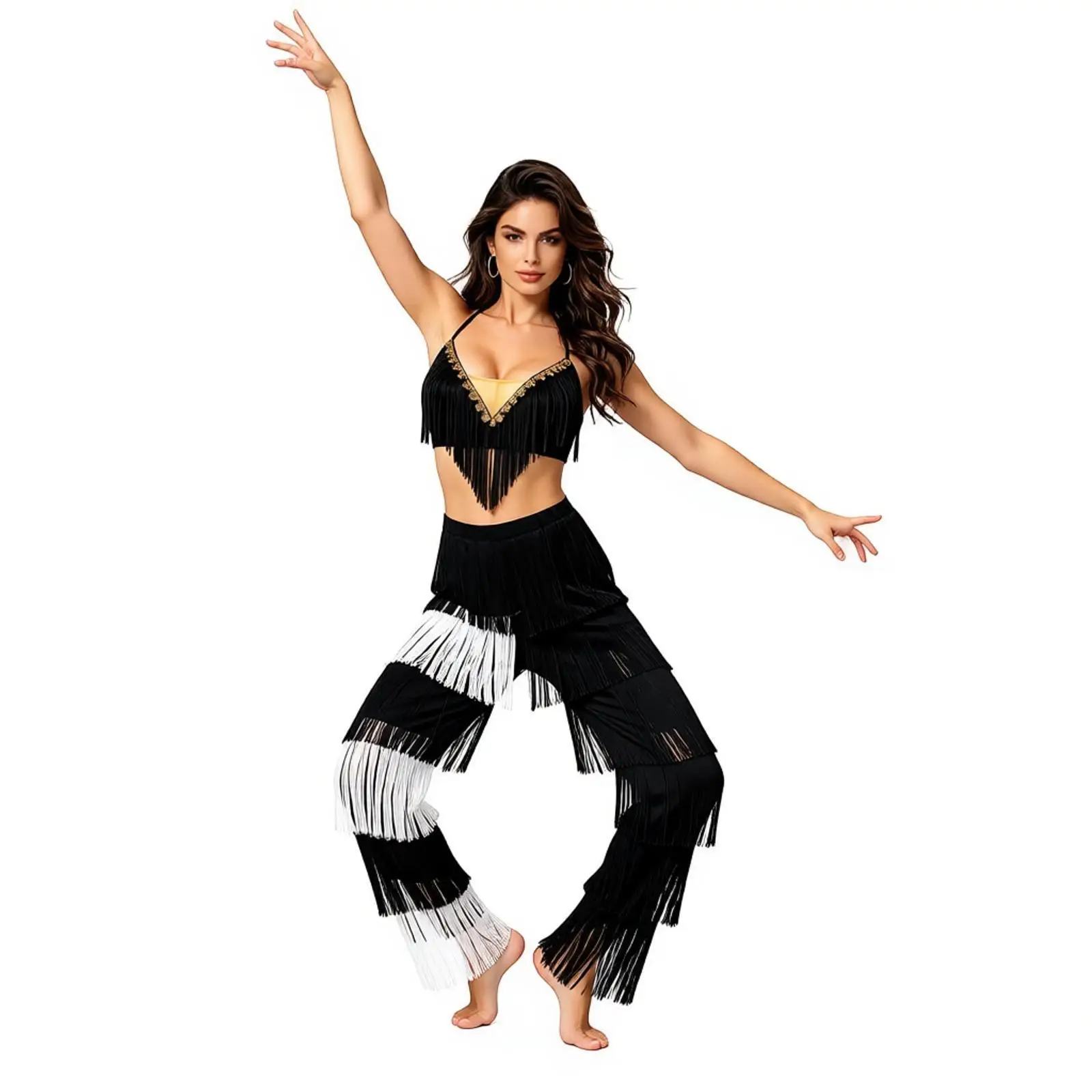 Womens Vintage Disco Tassel Costume Outfit Sequin Patchwork Sleeveless Tiered Fringe Rompers Latin Dance Performance Clothing
Womens Vintage Disco Tassel Costume Outfit Sequin Patchwork Sleeveless Tiered Fringe Rompers Latin Dance Performance Clothing