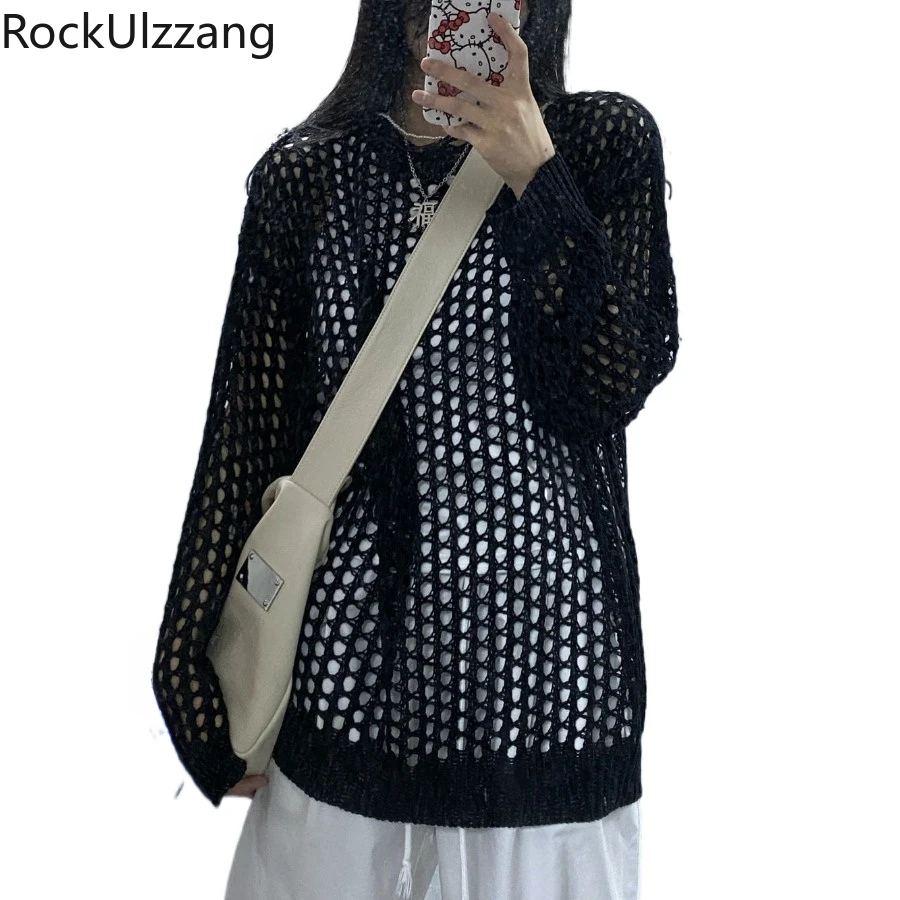 Hollow Out Fishnet Mesh Style Knitwear Sweater Thin Cape Cloak Knitted Plus Size Pullover Fall Long Sleeve Top Solid y2k Clothes
Hollow Out Fishnet Mesh Style Knitwear Sweater Thin Cape Cloak Knitted Plus Size Pullover Fall Long Sleeve Top Solid y2k Clothes