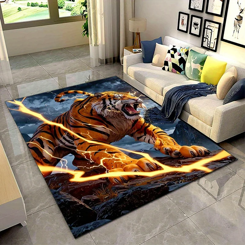 Roaring Tiger in Thunderstorm Print Area Rug Crystal Velvet, Non-Slip Home Decor Carpet for Bedroom & Living Room
Roaring Tiger in Thunderstorm Print Area Rug Crystal Velvet, Non-Slip Home Decor Carpet for Bedroom & Living Room