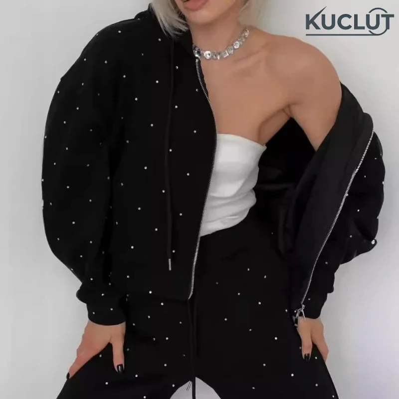Y2K Black Sport Suits for Women Zipper Hoodie and Pants Set Polka Dot 2 Piece Sets Sportswear Casual Outfit Tracksuit for Women
Y2K Black Sport Suits for Women Zipper Hoodie and Pants Set Polka Dot 2 Piece Sets Sportswear Casual Outfit Tracksuit for Women