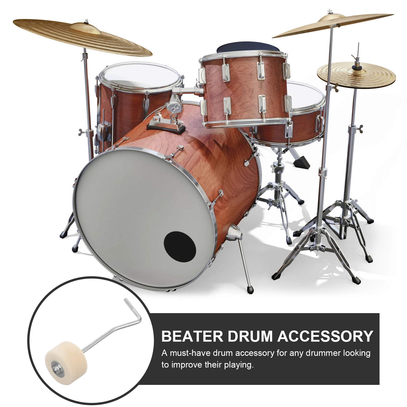 Bass Drum Beater Kick Pedal Enhancer Durable Metal Felt Head Clear Sound Defined Tone Student Professional Drum Accessories Part
Bass Drum Beater Kick Pedal Enhancer Durable Metal Felt Head Clear Sound Defined Tone Student Professional Drum Accessories Part