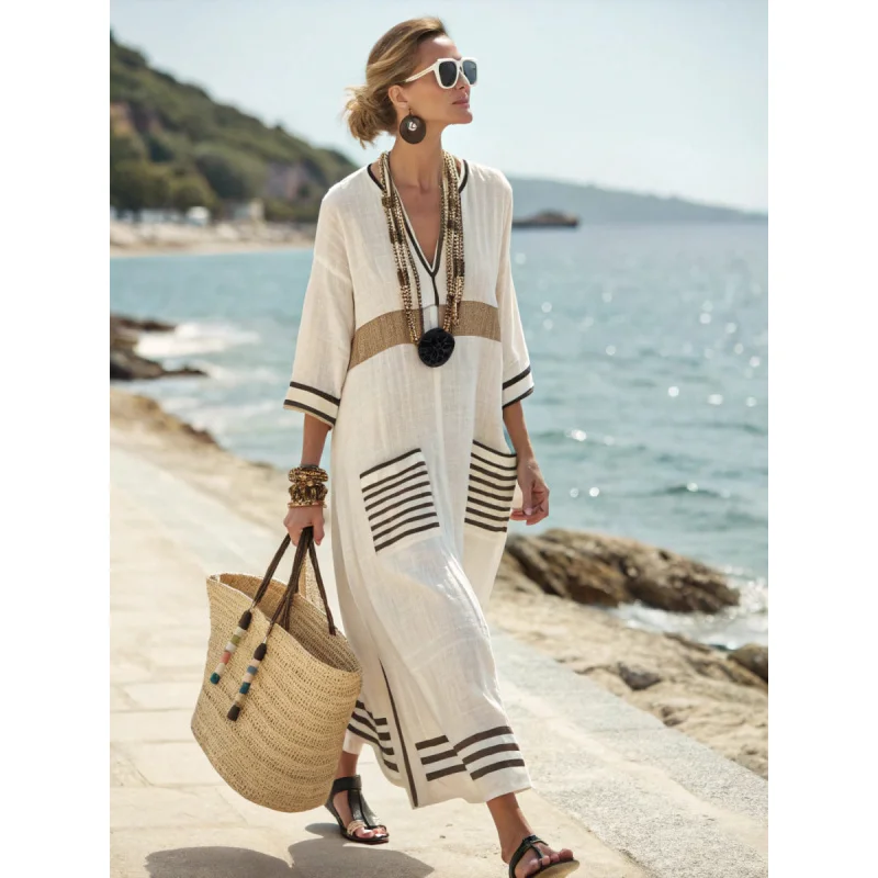 Women's V-neck Short Sleeve Printed Swing Long Dress New Fashion Casual Maxi Dress
Women's V-neck Short Sleeve Printed Swing Long Dress New Fashion Casual Maxi Dress