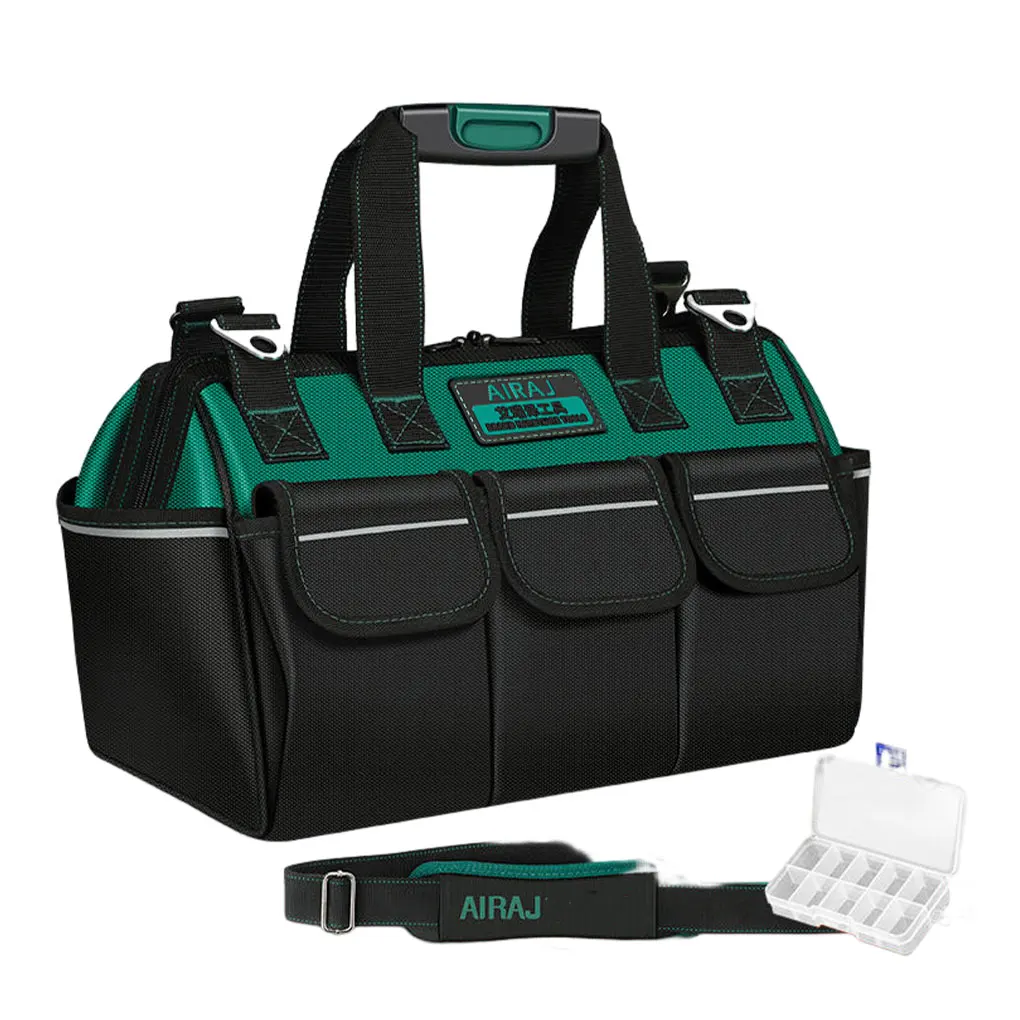 Tool Bag Woodworking Electrician Bags Multi-Pocket Storage Box Anti-Fall Maintenance Kit Pouch Black Green/14 inch
Tool Bag Woodworking Electrician Bags Multi-Pocket Storage Box Anti-Fall Maintenance Kit Pouch Black Green/14 inch