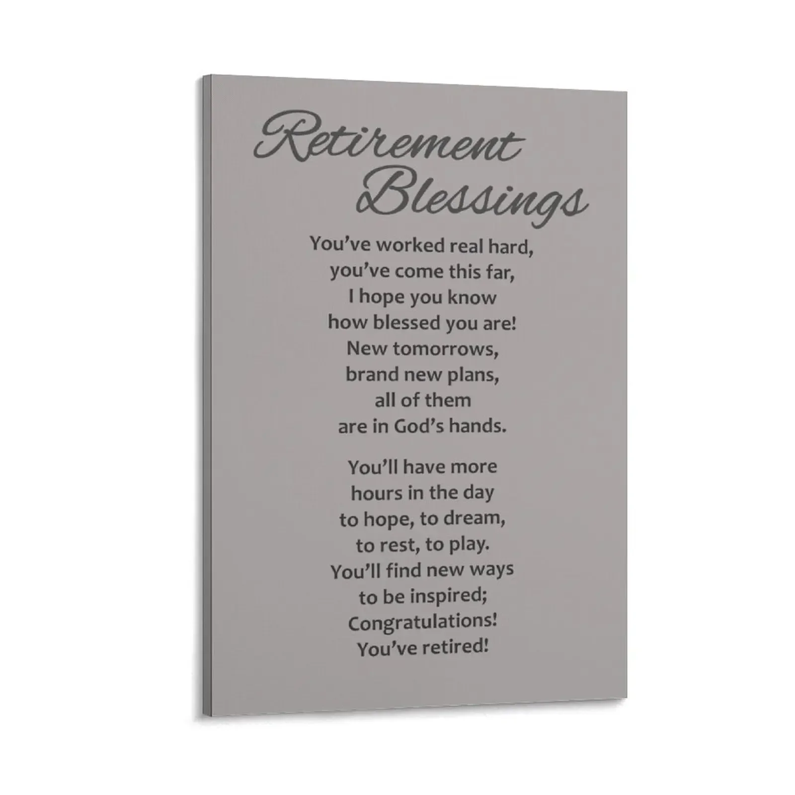 Retirement Gifts for New Retiree - Retirement Poem Gift Ideas for Retiring Women & Men - Great Retirement Party Canvas Painting 
Retirement Gifts for New Retiree - Retirement Poem Gift Ideas for Retiring Women & Men - Great Retirement Party Canvas Painting
