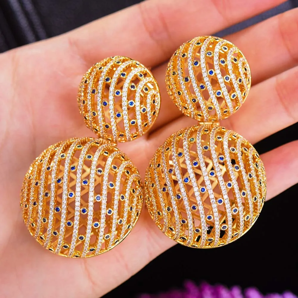 Missvikki New Luxury Romantic Hollow Ball Big Round Dangle Earrings Gorgeous Sparkling Bridal Wedding Noble Fashion Jewelry New
Missvikki New Luxury Romantic Hollow Ball Big Round Dangle Earrings Gorgeous Sparkling Bridal Wedding Noble Fashion Jewelry New