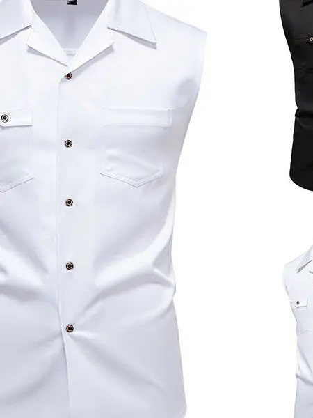 Street Style Luxury Men's Sleeveless Collared Shirt Nightclub Hollow out Design Breathable Summer Fashion Standard Fit Youthful
Street Style Luxury Men's Sleeveless Collared Shirt Nightclub Hollow out Design Breathable Summer Fashion Standard Fit Youthful