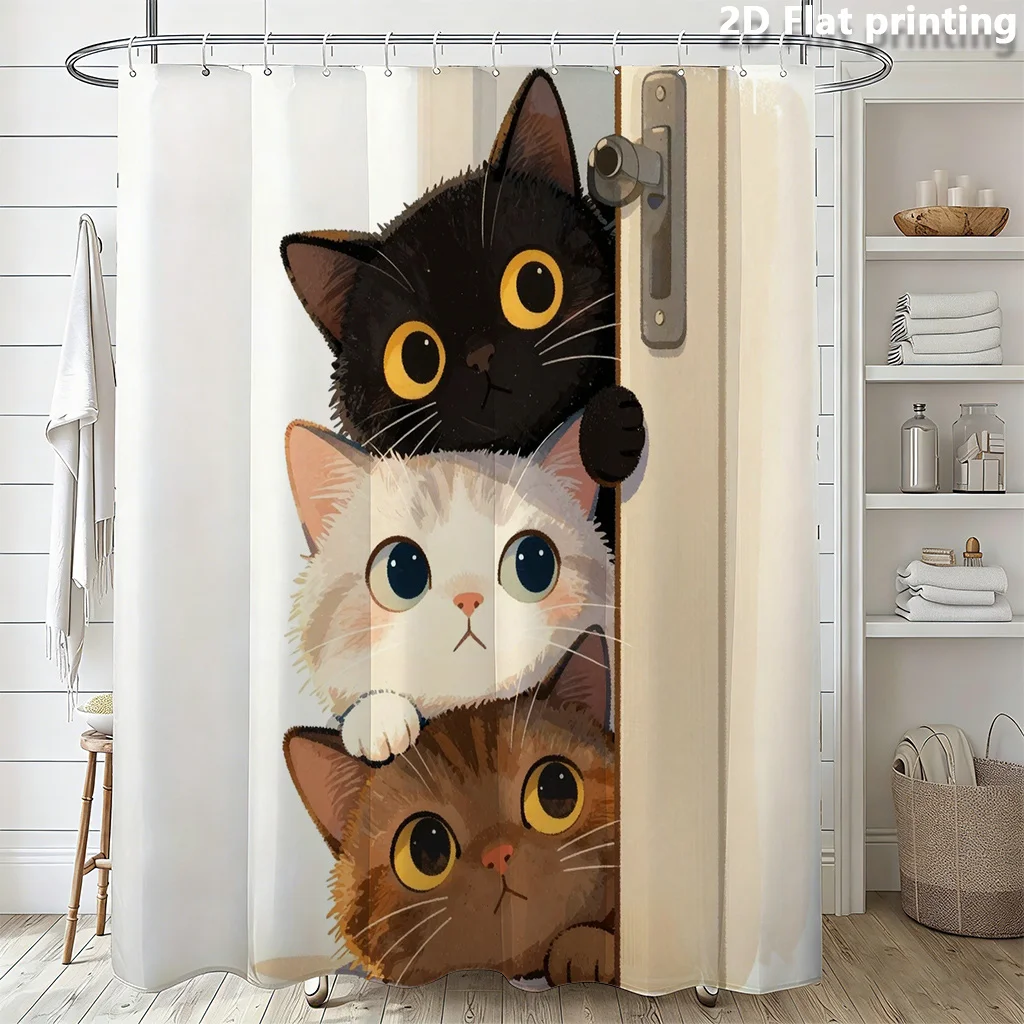 Waterproof Cat Family Shower Curtain Cute Cartoon Bathroom Decor Novelty Shower Curtain for Home
Waterproof Cat Family Shower Curtain Cute Cartoon Bathroom Decor Novelty Shower Curtain for Home