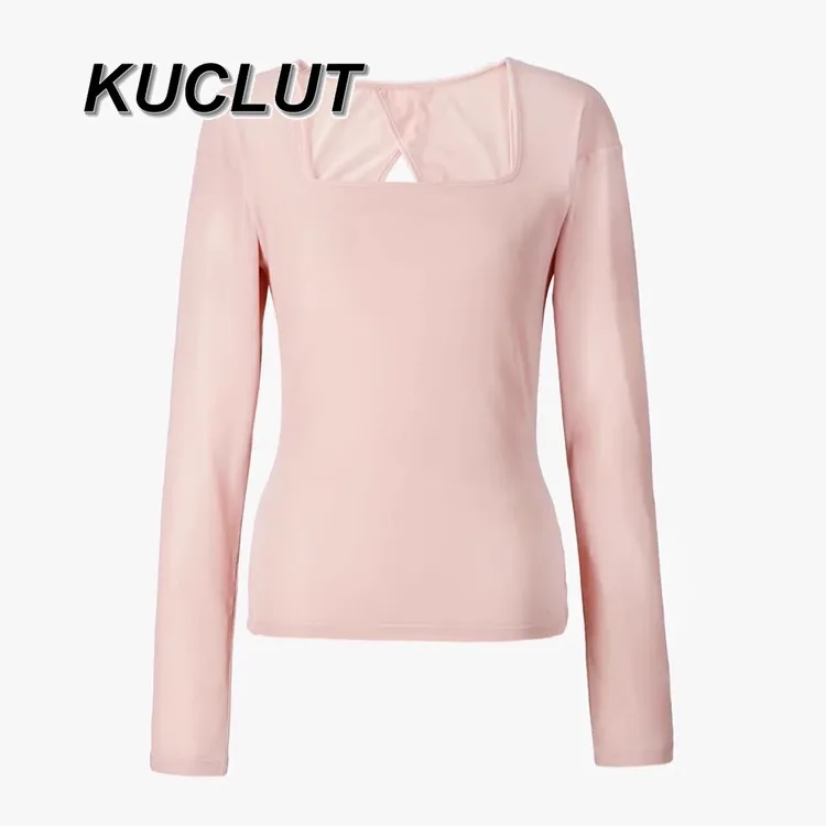 Japanese Style Square Neck Tee Back Split Slim Fit Stretch Long Sleeve T-shirt Fashion Casual Women's T-Shirts Spring Autumn
Japanese Style Square Neck Tee Back Split Slim Fit Stretch Long Sleeve T-shirt Fashion Casual Women's T-Shirts Spring Autumn