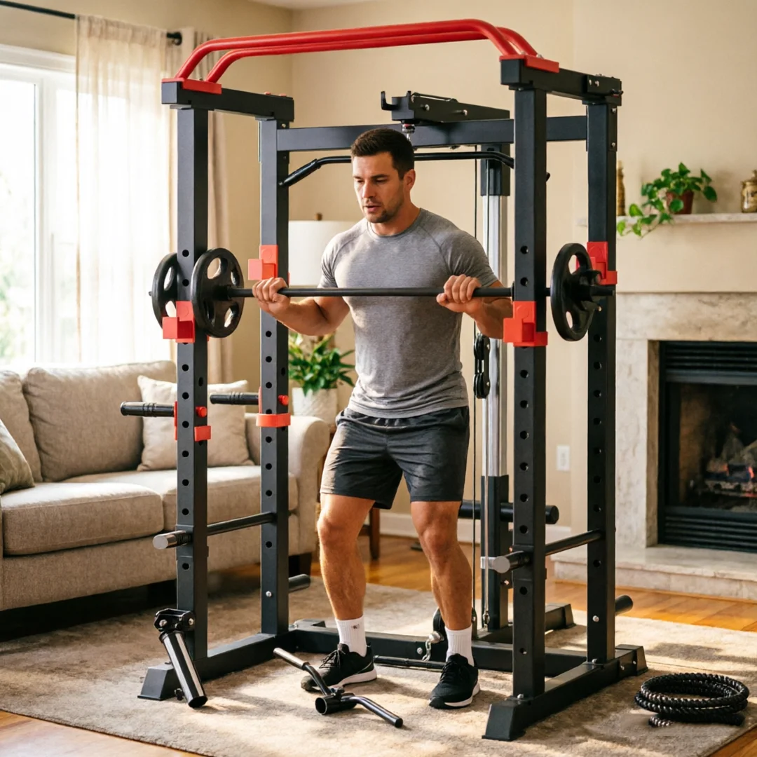 Multi Functional Fitness Gantry Frame Home Gym Bench Press Squat Frame Barbell Rack Comprehensive Training Equipment