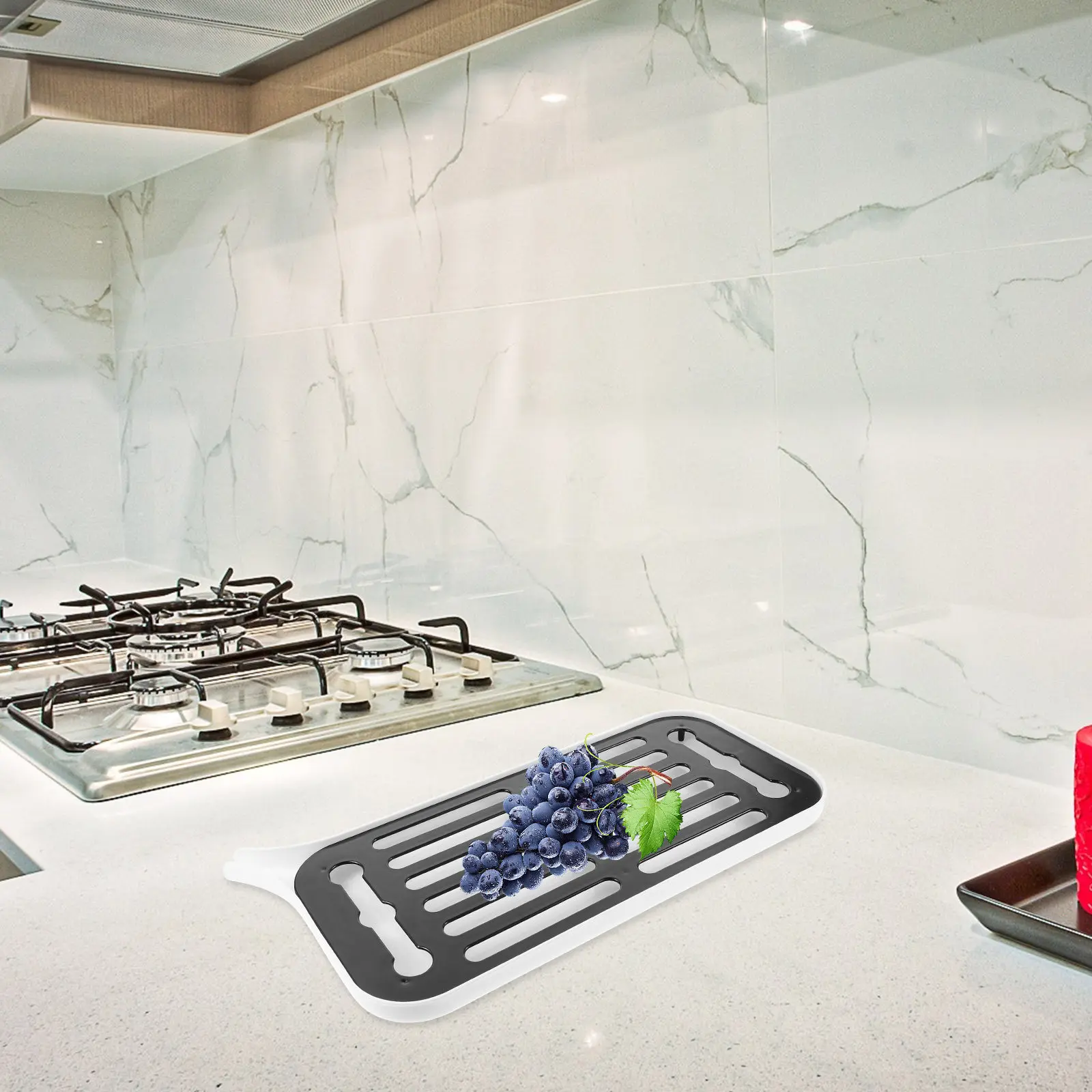 Dish Drain Tray Kitchen Drain Tray with Diversion Nozzle Multi-Functional Tabletop Tea Cup Drying Rack for Coffee Bar Fruit
Dish Drain Tray Kitchen Drain Tray with Diversion Nozzle Multi-Functional Tabletop Tea Cup Drying Rack for Coffee Bar Fruit