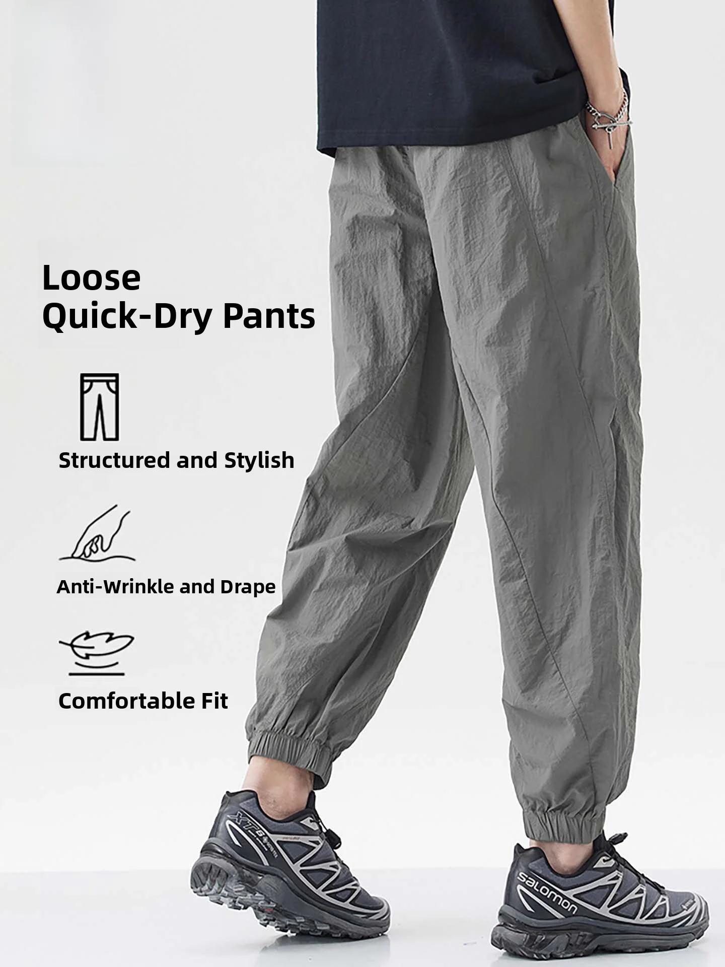 Мужские брюки Nainiu Quick Dry Ice Silk: свободные, с манжетами, летние, тонкие, повседневные, спортивные, в стиле Harem, модные, брендовые, Harlan Pants
Мужские брюки Nainiu Quick Dry Ice Silk: свободные, с манжетами, летние, тонкие, повседневные, спортивные, в стиле Harem, модные, брендовые, Harlan Pants