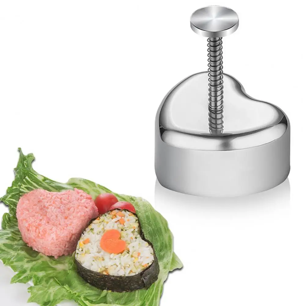 Stainless Steel Heart-shaped Rice Ball Mold with Handle Non-Stick Sushi Maker Rice Ball Press Mold Kitchen Sushi Tools
Stainless Steel Heart-shaped Rice Ball Mold with Handle Non-Stick Sushi Maker Rice Ball Press Mold Kitchen Sushi Tools