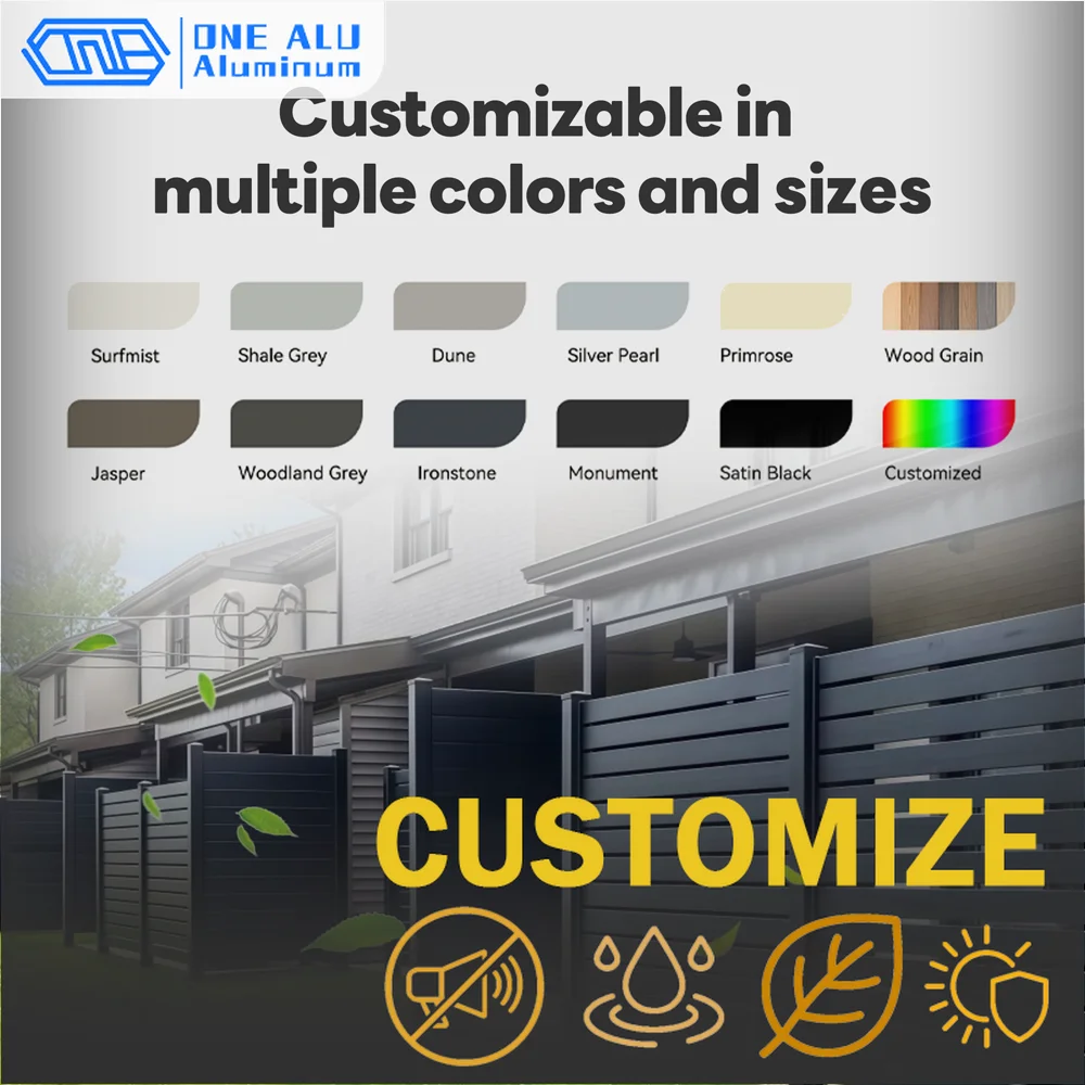 Modern Aluminum Privacy Louver Slat Fencing Panel Powder Coated Garden Fence Boundary Wall for Yard Balcony Patio Outdoor Decor
Modern Aluminum Privacy Louver Slat Fencing Panel Powder Coated Garden Fence Boundary Wall for Yard Balcony Patio Outdoor Decor