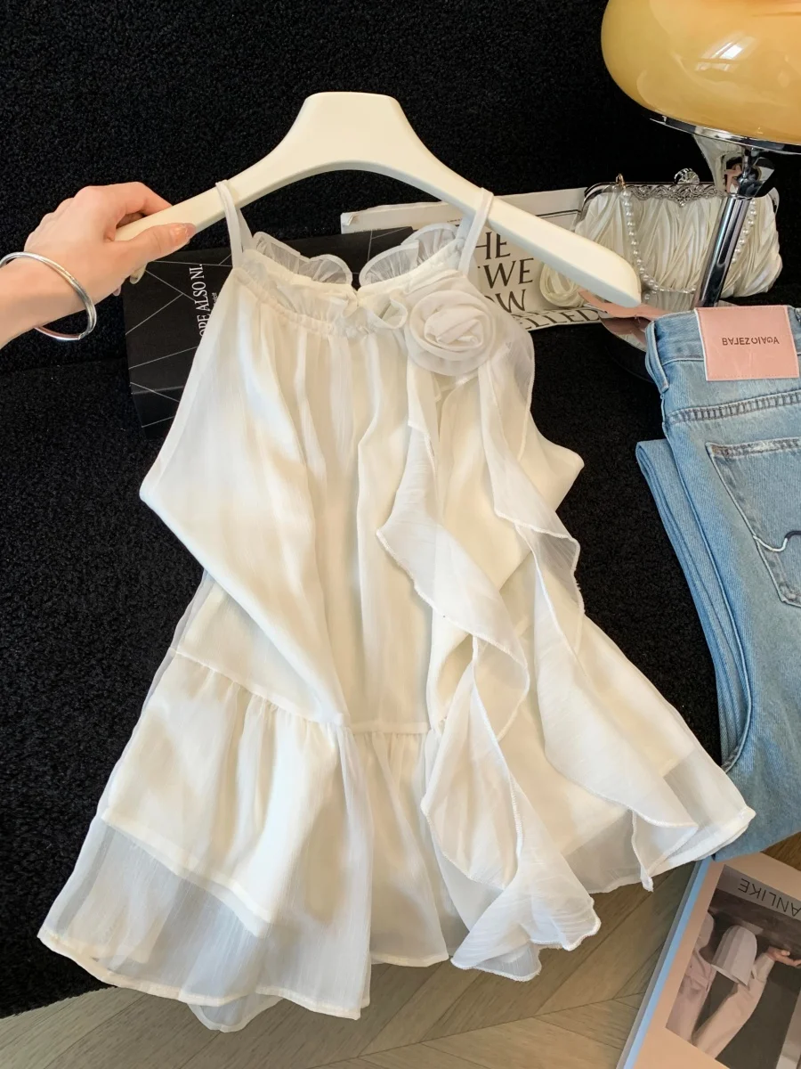 Summer New Unique Beautiful Women's Sleeveless Neck Hanging Shirt with 3D Flower Design And Lace Gown Loose Fit Casual Wear
Summer New Unique Beautiful Women's Sleeveless Neck Hanging Shirt with 3D Flower Design And Lace Gown Loose Fit Casual Wear