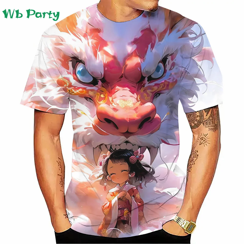 Футболка мужская оверсайз с круглым вырезом, тенниска с 3D-принтом дракона, модная майка с коротким рукавом
Футболка мужская оверсайз с круглым вырезом, тенниска с 3D-принтом дракона, модная майка с коротким рукавом