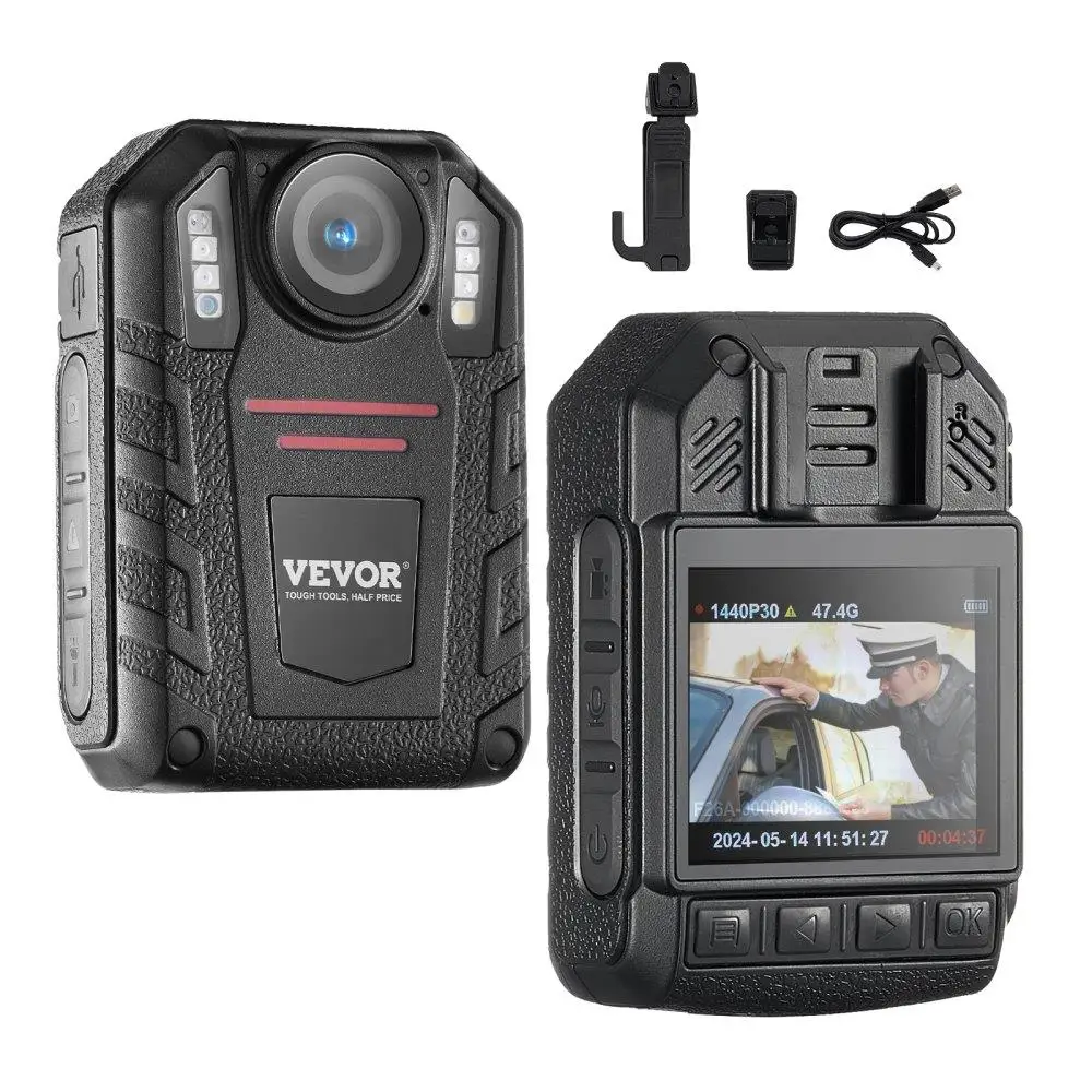 1440P HD Police Body Camera, 64GB Body Cam with Audio Video Picture, Built-in 2850 mAh Battery, 2.0" LCD, Infrared
1440P HD Police Body Camera, 64GB Body Cam with Audio Video Picture, Built-in 2850 mAh Battery, 2.0" LCD, Infrared