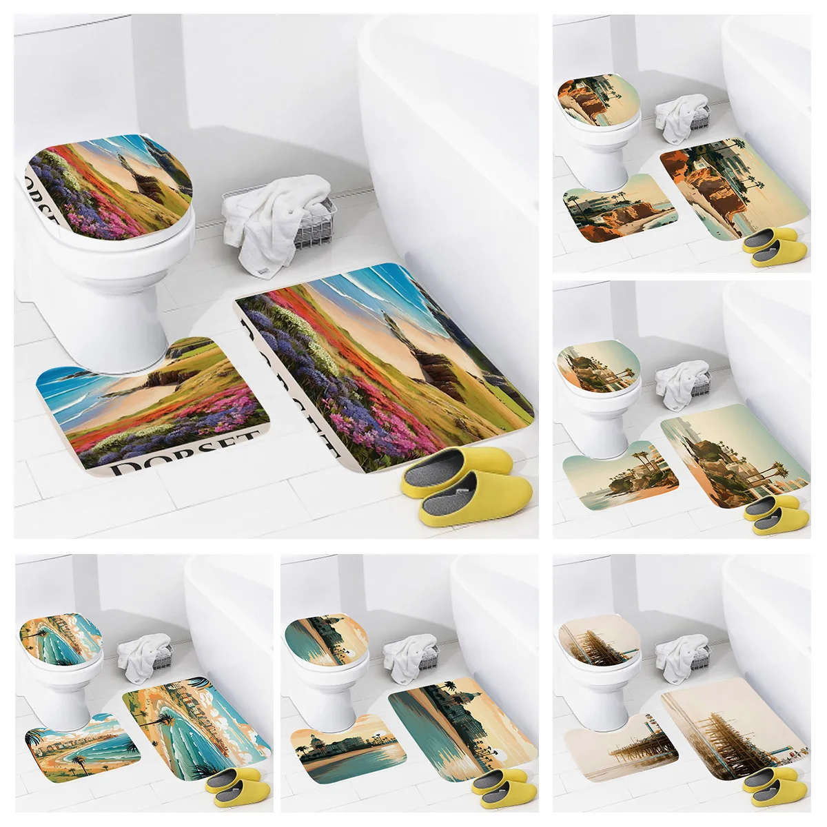 American Retro Bathroom Non-Slip Mat Toilet Cushion Cover Combination Non-Slip Mat Toilet Bathroom Decoration three-piece set
American Retro Bathroom Non-Slip Mat Toilet Cushion Cover Combination Non-Slip Mat Toilet Bathroom Decoration three-piece set