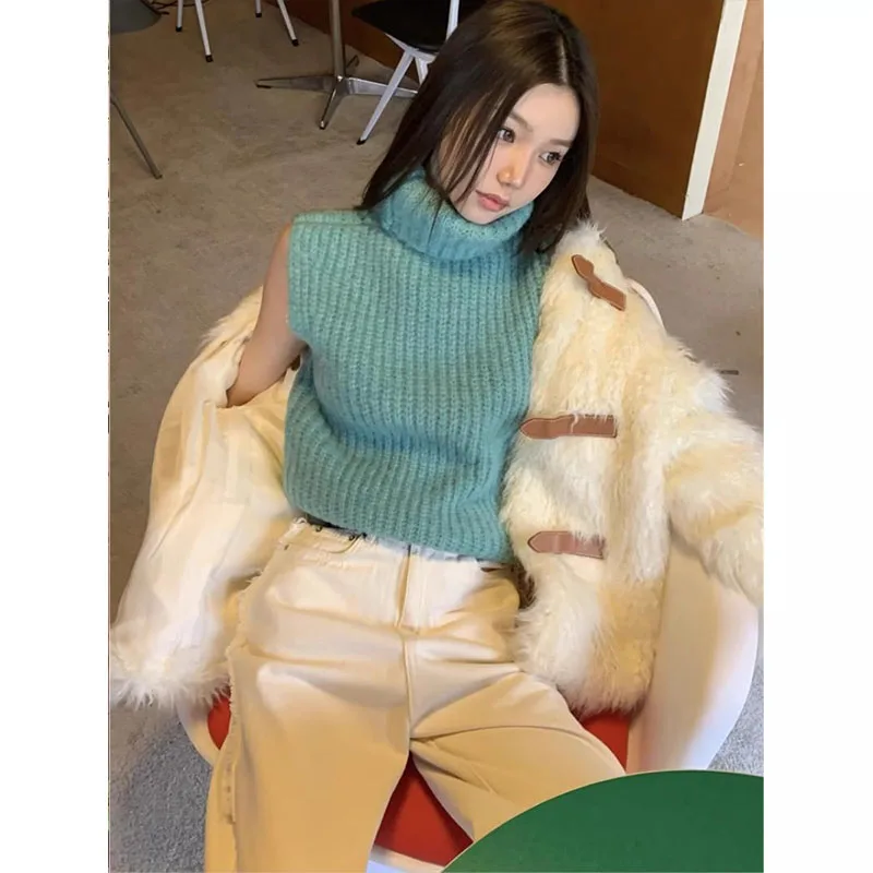 Корейский ультратонкий вязаный жилет с высоким воротником для женщин, нижняя одежда, тонкий слой для ношения под одеждой, для осени...
Корейский ультратонкий вязаный жилет с высоким воротником для женщин, нижняя одежда, тонкий слой для ношения под одеждой, для осени...