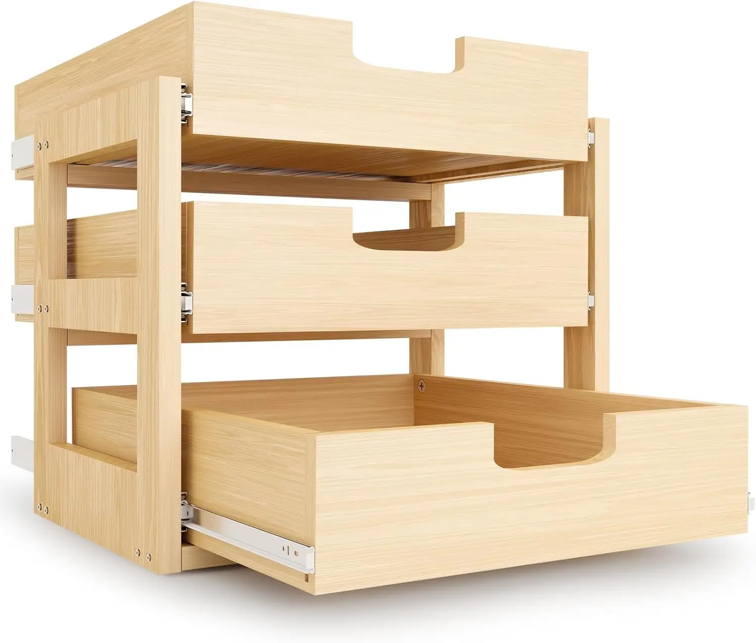 Pull Out Cabinet Organizer, 20''W×21''D×19''H Soft Close Slide Out Wooden Pull Out Drawers, Three Tier Slide Out Wood Cabinet
Pull Out Cabinet Organizer, 20''W×21''D×19''H Soft Close Slide Out Wooden Pull Out Drawers, Three Tier Slide Out Wood Cabinet