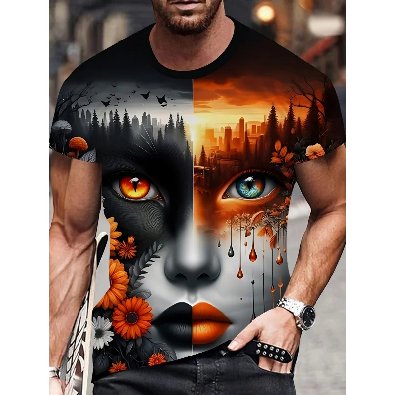 Snake Girl Pattern T Shirt For Men Colorful Face 3D Printed Tees Summer Street Short Sleeve Round Neck Tops Loose T-Shirts
Snake Girl Pattern T Shirt For Men Colorful Face 3D Printed Tees Summer Street Short Sleeve Round Neck Tops Loose T-Shirts