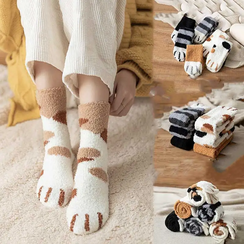 Plush socks for women coral velvet autumn/winter thick warm stockings Floor socks Cat claws cute home sleeping socks for women
Plush socks for women coral velvet autumn/winter thick warm stockings Floor socks Cat claws cute home sleeping socks for women
