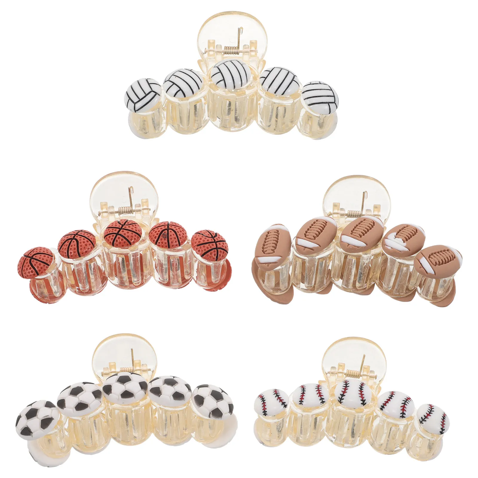 5Pcs Sporty Hair Claw Clips for Women Basketball Football Volleyball Soccer Baseball Themed Nonslip Clear Plastic Hair
5Pcs Sporty Hair Claw Clips for Women Basketball Football Volleyball Soccer Baseball Themed Nonslip Clear Plastic Hair