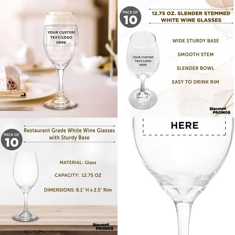 Set of 10 Clear Glass Goblets, 12.75 oz, Customizable - Handcrafted in Colombia
Set of 10 Clear Glass Goblets, 12.75 oz, Customizable - Handcrafted in Colombia