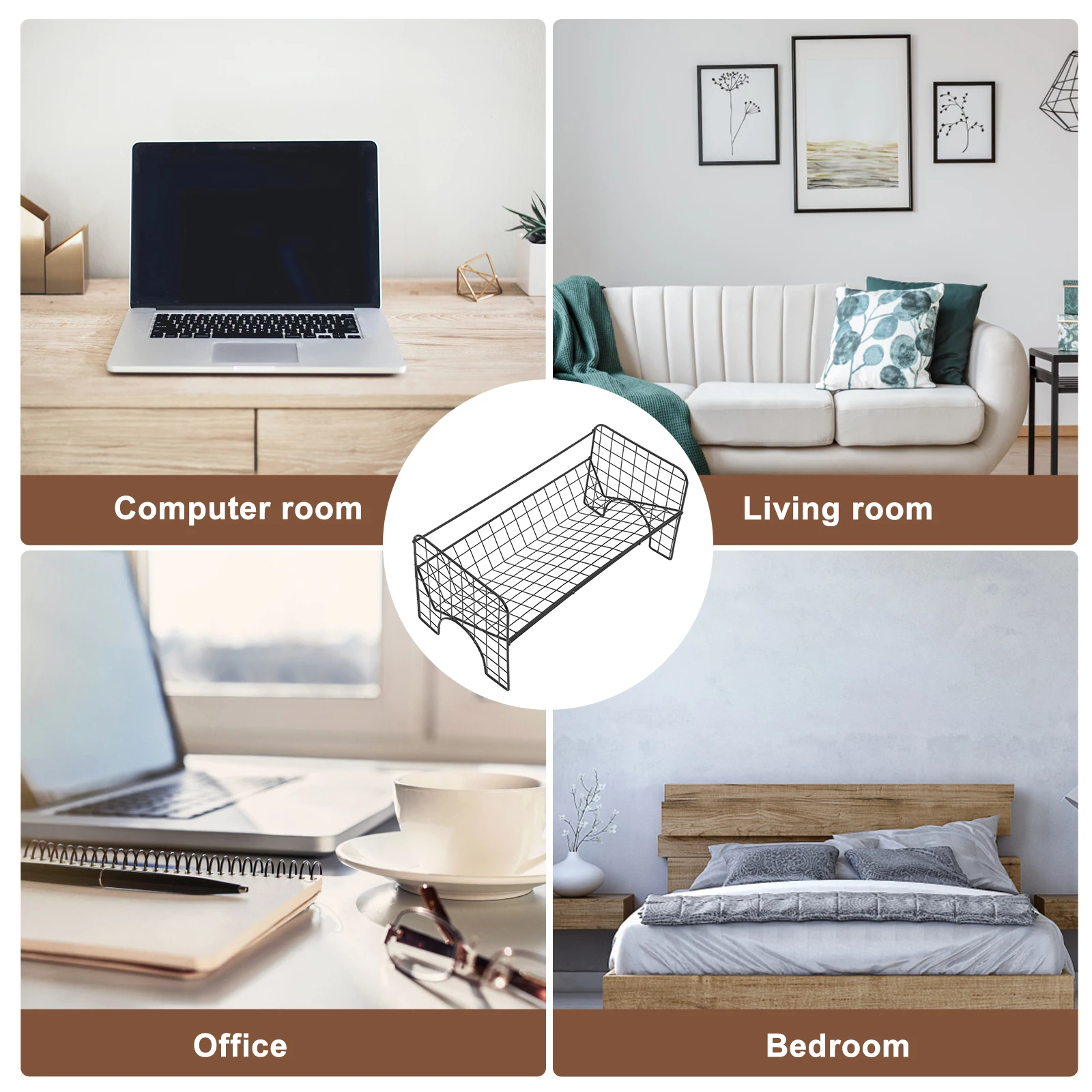Desktop Storage Bookshelf 40x20x19cm Black Iron Multi Function Student Office Organizer Record Holder CD Stand
Desktop Storage Bookshelf 40x20x19cm Black Iron Multi Function Student Office Organizer Record Holder CD Stand