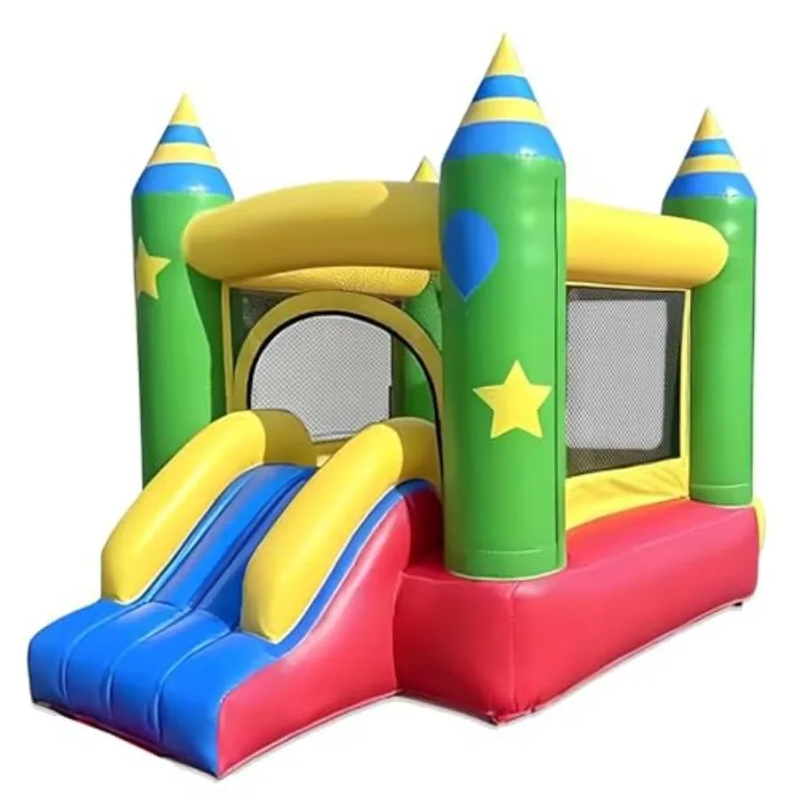 Bouncevala RooYay Inflatable Bounce House with Slide, UL Blower Included, for 3 Ages 3-12, PVC Material 9ft×6.5ft×7ft, Sets Up
Bouncevala RooYay Inflatable Bounce House with Slide, UL Blower Included, for 3 Ages 3-12, PVC Material 9ft×6.5ft×7ft, Sets Up