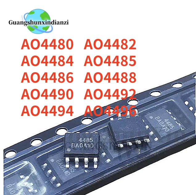 10PCS 100% New AO4480 AO4482 AO4484 AO4485 AO4486 AO4488 AO4490 AO4492 AO4494 AO4496 SMD SOP-8 Chipset
10PCS 100% New AO4480 AO4482 AO4484 AO4485 AO4486 AO4488 AO4490 AO4492 AO4494 AO4496 SMD SOP-8 Chipset