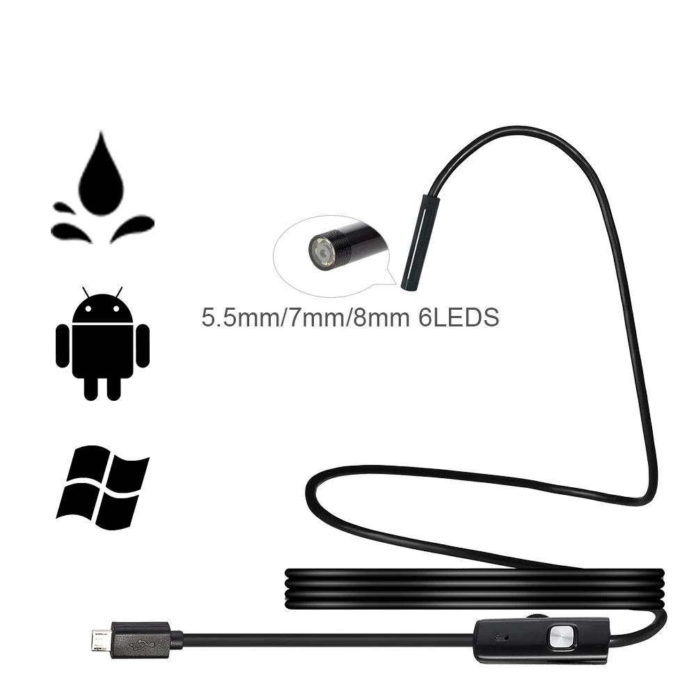KERUI Endoscope Camera for Android Phones PC Waterproof Mini Camera Inspection Borescope for Pipeline Car Repair Soft Cable
KERUI Endoscope Camera for Android Phones PC Waterproof Mini Camera Inspection Borescope for Pipeline Car Repair Soft Cable