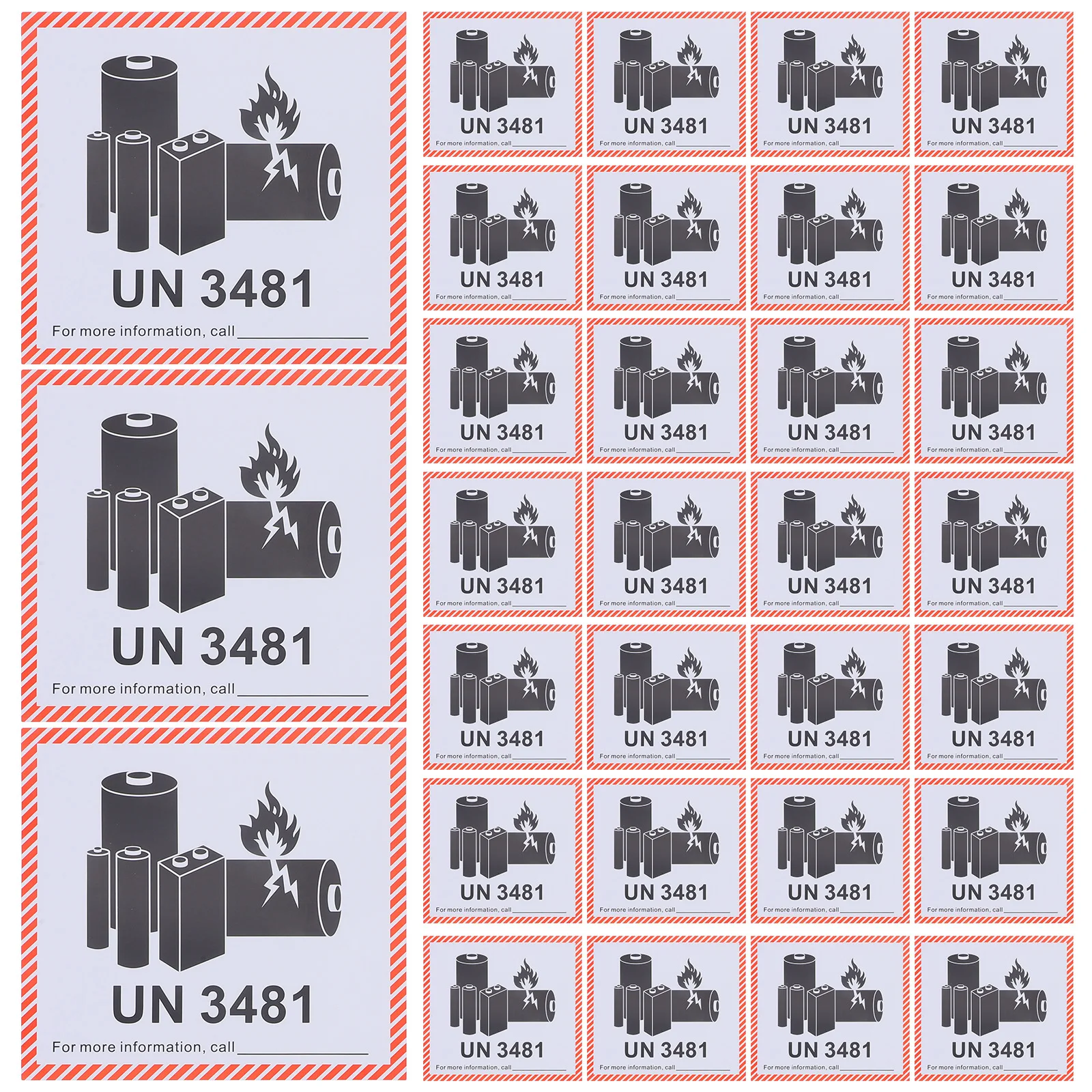 100 Sheets Fireproof Labels 120x110mm Shipping Black Caution Stickers UN3481 Warning Folder Tags
100 Sheets Fireproof Labels 120x110mm Shipping Black Caution Stickers UN3481 Warning Folder Tags