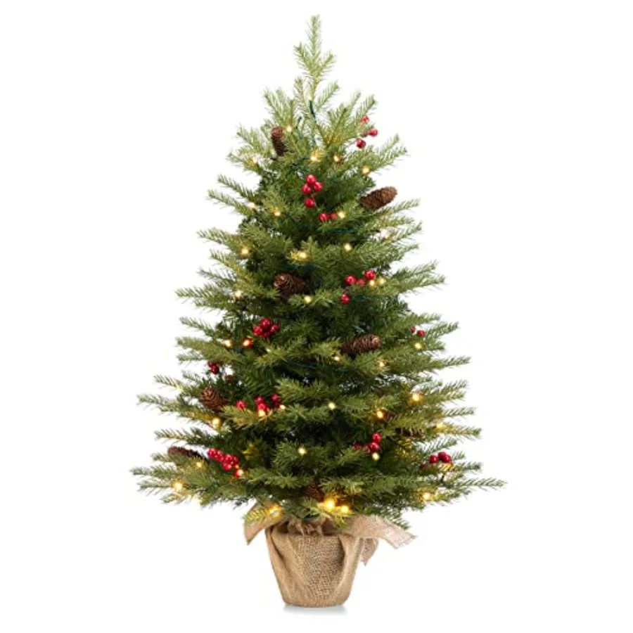 3ft Pre-Lit Artificial Mini Christmas Tree with 70LED Lights and Realistic Nordic Spruce, Solid Cement Burlap Base Basin
3ft Pre-Lit Artificial Mini Christmas Tree with 70LED Lights and Realistic Nordic Spruce, Solid Cement Burlap Base Basin