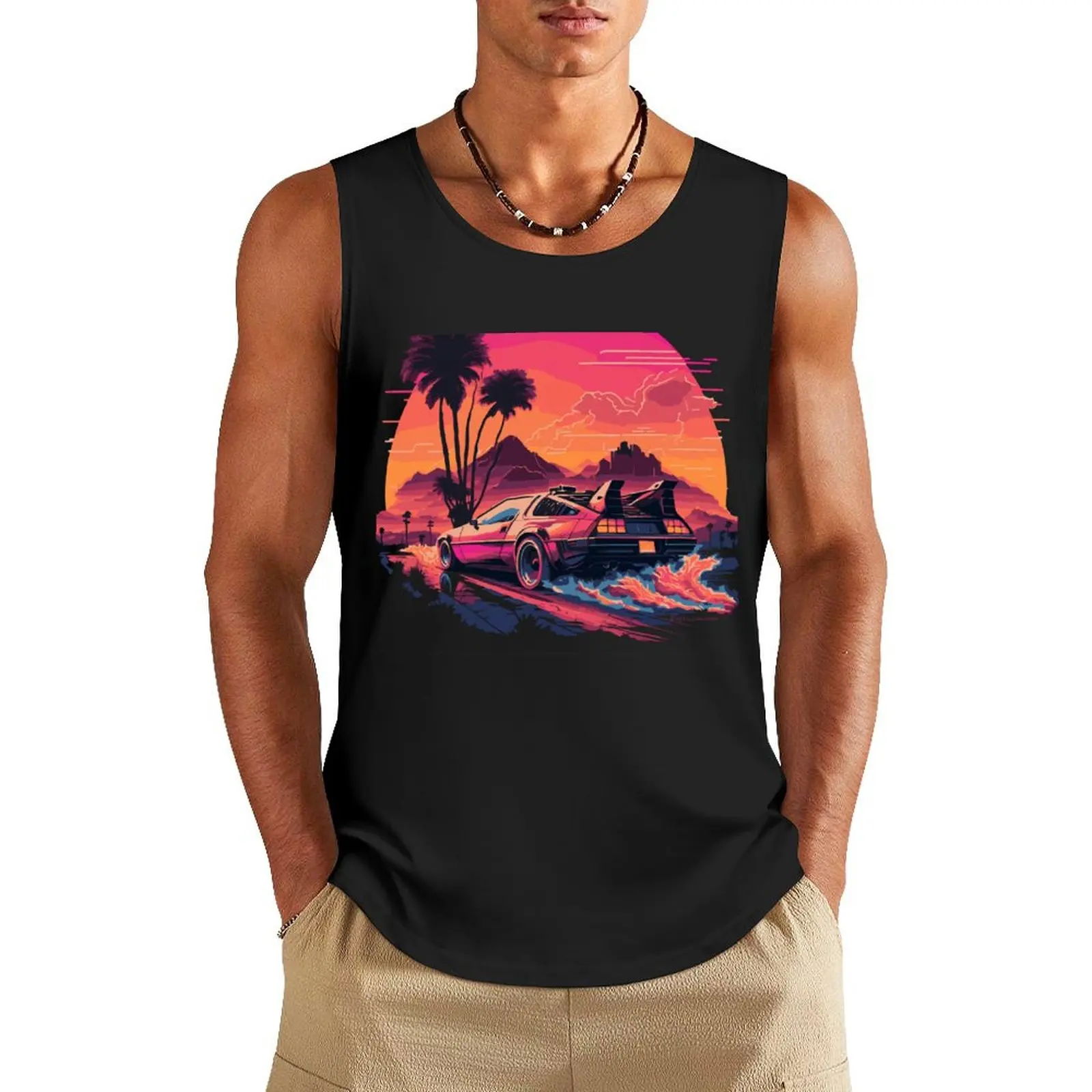 Synthwave DeLorean Tank Top basketball Muscle fit t-shirts for men Man sleeveless shirt
Synthwave DeLorean Tank Top basketball Muscle fit t-shirts for men Man sleeveless shirt