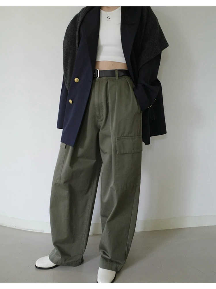 Casual Comfortable Straight Leg Pants Women's Loose Fit Pocket Detail Military Green Slimming Long Trousers Commute Wear
Casual Comfortable Straight Leg Pants Women's Loose Fit Pocket Detail Military Green Slimming Long Trousers Commute Wear