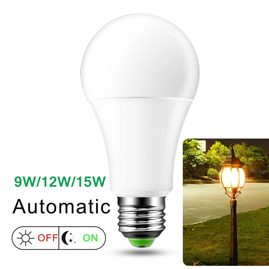 AC 220V 110V Led Bulb Light Sensor Control E27 Bulbs 15W 12W 9W Dusk to Dawn Light Bulb Suitable for Garage Corridor Doorway
AC 220V 110V Led Bulb Light Sensor Control E27 Bulbs 15W 12W 9W Dusk to Dawn Light Bulb Suitable for Garage Corridor Doorway