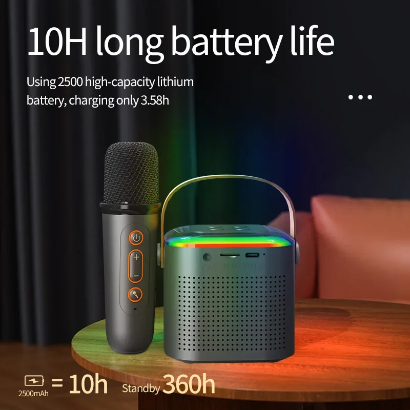 Портативная Bluetooth-колонка со светодиодной подсветкой RGB для домашнего караоке, умная звуковая коробка для пения на открытом воздухе, семейный КТВ, вдохновленный микрофоном
Портативная Bluetooth-колонка со светодиодной подсветкой RGB для домашнего караоке, умная звуковая коробка для пения на открытом воздухе, семейный КТВ, вдохновленный микрофоном