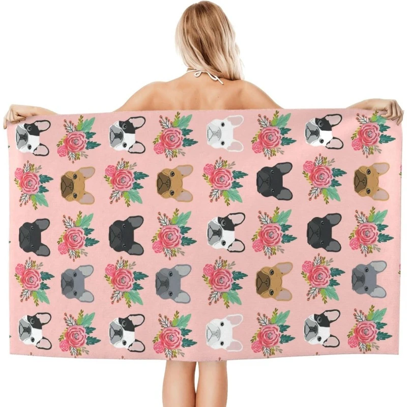 Pink Floral French Bulldog Beach Towel 1Pc Microfiber Waterproof Sandproof 2D Flat Printed Summer Holiday Pool Bath Towel
Pink Floral French Bulldog Beach Towel 1Pc Microfiber Waterproof Sandproof 2D Flat Printed Summer Holiday Pool Bath Towel