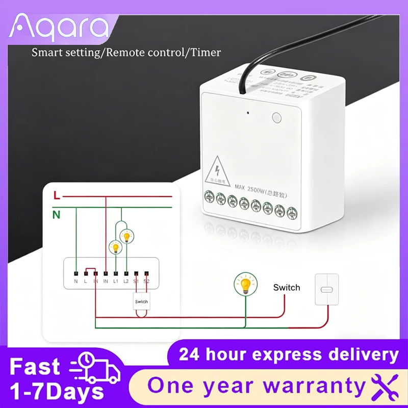 Aqara Smart Switch Two-way Control Wireless Module Relay Switch Controller Zigbee Timer Channels Work With Xiaomi MiHome Homekit
Aqara Smart Switch Two-way Control Wireless Module Relay Switch Controller Zigbee Timer Channels Work With Xiaomi MiHome Homekit