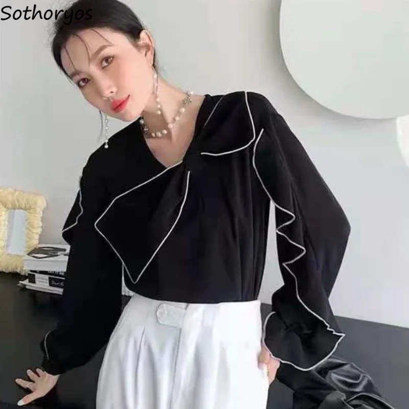 Blouse Women Spring Bow Patchwork Long Sleeve Design All-match Stylish Classic Aesthetic Graceful Young Fashion Korean Style Ins
Blouse Women Spring Bow Patchwork Long Sleeve Design All-match Stylish Classic Aesthetic Graceful Young Fashion Korean Style Ins